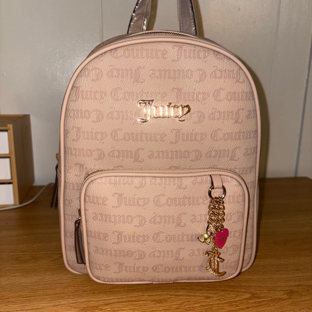 Juicy Couture Beige Backpack with Gold Accents